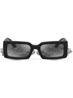 Dolce & Gabbana Eyewear lunettes de soleil Zebra à monture rectangulaire - Noir