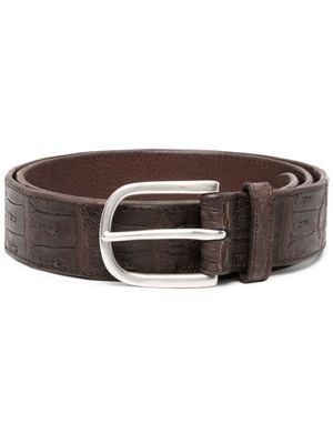 Orciani ceinture en cuir embossé - Marron
