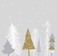 Duni dunilin servet winter trees 40x40cm zilver 12 stuks Duni dunilin servet winter trees 40x40cm zilver 12 stuks