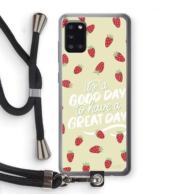 Don't forget to have a great day: Samsung Galaxy A31 Transparant Hoesje met koord