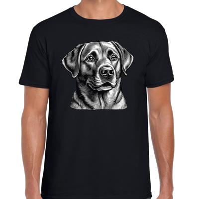 Cadeau/verkleed T-shirt heren - zwart - Labrador Retriever hond - honden liefhebber