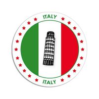 20x Italie sticker rond 14,8 cm landen decoratie