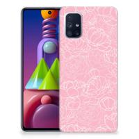 Samsung Galaxy M51 | TPU Case | White Flowers