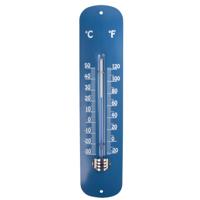 Esschert design thermometer - voor binnen en buiten - denimblauw - 30 x 7 cm - Celsius/fahrenheit - Buitenthermometers - thumbnail