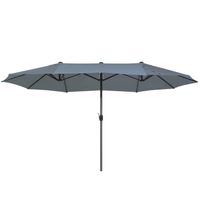 Beliani SIBILLA - Dubbele parasol-Grijs-Polyester - thumbnail