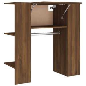 The Living Store Gangkast Halmeubel - 97.5 x 37 x 99 cm - Bruineiken - Hoge kwaliteit en ruime opbergruimte