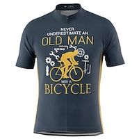 Voor heren Wielrenshirt Korte mouw Fietsen Shirt Kleding Bovenlichaam met 3 achterzakken Bergracen Wegwielrennen Fietsen Ademend Sneldrogend Vochtregelerend Bos Groen Zwart / oranje Zwart Grafisch Lightinthebox