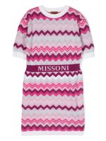 Missoni Kids robe courtes manches à imprimé graphique - Rose - thumbnail