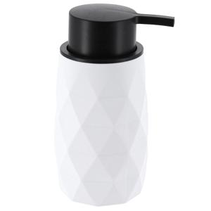 Zeeppompje/dispenser Diamond - wit - kunststof - 6 x 15 cm