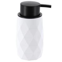 Zeeppompje/dispenser Diamond - wit - kunststof - 6 x 15 cm