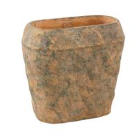 PTMD bloempot lourdes geel/groen 30 cm | 2 stuks