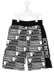 Iceberg Kids short à logo imprimé - Noir