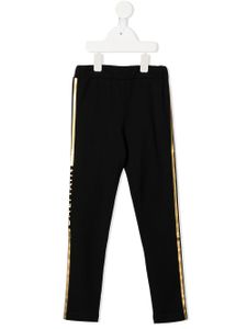 Balmain Kids legging à bande logo - Noir