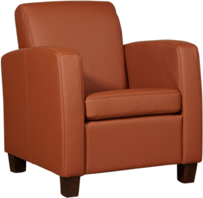 Bruine leren landelijke fauteuil Joy - poot hout bruin - Toledo Leer Natur (bruin leer)