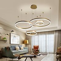 4-lichten led 110w ring cirkel kroonluchter led moderne hanglampen goud koffie voor woonkamer bar kamer kantoor 4 lagen dimbaar met afstandsbediening alleen dimbaar met afstandsbediening Lightinthebox