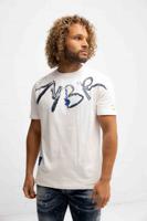 My Brand Signature Scribble T-Shirt Heren Wit/Blauw - Maat S - Kleur: WitBlauw | Soccerfanshop