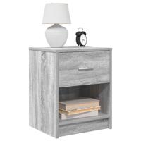 Nachtkastje met lade 40x34x50 cm grijs sonoma eikenkleurig