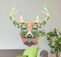 Muurstickers dieren prisma geometrisch hert