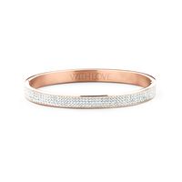 Key Moments 8KM BC 0046 Stalen Bangle met Kristal Grootte 58x50 mm Rosékleurig / Wit - thumbnail