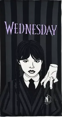 Wednesday strandlaken zwart 70 x 140 cm - polyester