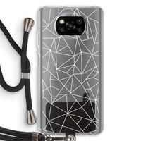 Geometrische lijnen wit: Xiaomi Poco X3 NFC Transparant Hoesje met koord