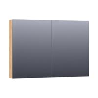 Brauer Impress Deluxe Spiegelkast - 100 cm - met interne en externe Verlichting - 2 Dubbelzijdige Spiegeldeuren - Forest Tan