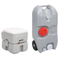 vidaXL Campingtoilet en watertankset draagbaar