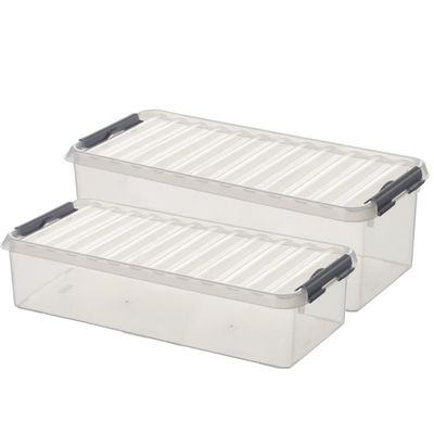 Opberg boxen set van 6x stuks in 9.5L en 6.5L kunststof met deksel