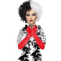 Cruel lady verkleed accessoire set - 3-delig - dalmatier schurk - Pruik en accessoires