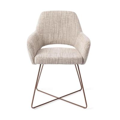 Jesper Home Yanai eetkamerstoel Caramel Grid cross rose