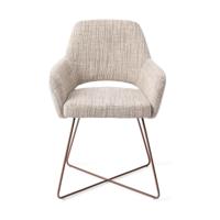 Jesper Home Yanai eetkamerstoel Caramel Grid cross rose