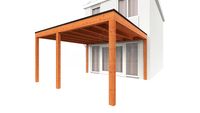Trendhout Aanbouwveranda Modena 430x485 cm - model links- Plat dak- Hout- Trendhout