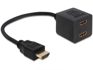 DeLOCK High Speed HDMI Splitter met Ethernet 1x male naar 2x female hdmi splitter