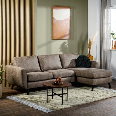 Haluta - Hoekbank Job - 258 x 155 x 83 cm - Taupe - Rechts