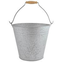 Zinken emmer/bloempot/plantenpot met handvat 9,5 liter - IJzeren emmer / teil