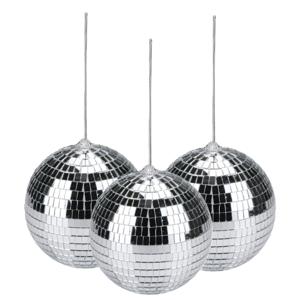 Grote discobal kerstballen - 3x - zilver - D15 cm - kunststof - discobol - disco - kerstversiering