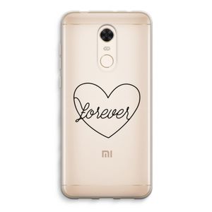 Forever heart black: Xiaomi Redmi 5 Transparant Hoesje