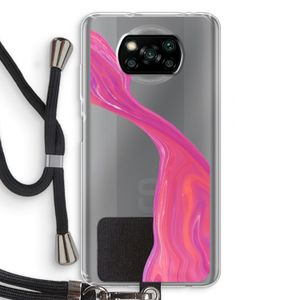 Paarse stroom: Xiaomi Poco X3 NFC Transparant Hoesje met koord