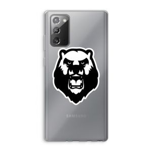 Angry Bear (white): Samsung Galaxy Note 20 / Note 20 5G Transparant Hoesje