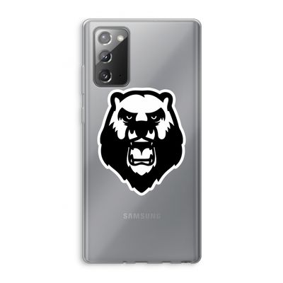 Angry Bear (white): Samsung Galaxy Note 20 / Note 20 5G Transparant Hoesje
