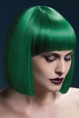 Professionele pruik kort groen Lola