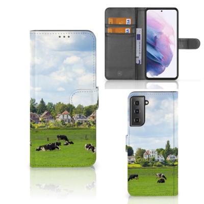 Samsung Galaxy S21 Plus | Telefoonhoesje | Met pasjeshouder | Koeien