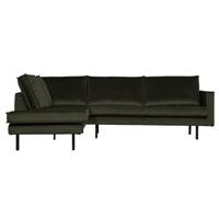 BePureHome Rodeo Hoekbank Links - Velvet - Green Hunter