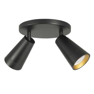 Highlight Spot Petunia 2 lichts rond Ø 18 cm zwart goud