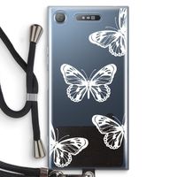 White butterfly: Sony Xperia XZ1 Transparant Hoesje met koord