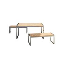 Tikamoon - Massief teakhouten en roestvrij stalen tuinset 6 pers. Tikamoon - Massief teakhouten en roestvrij stalen tuinset 6 pers.