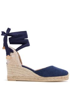 Castañer espadrilles à lacets 80 mm - Bleu