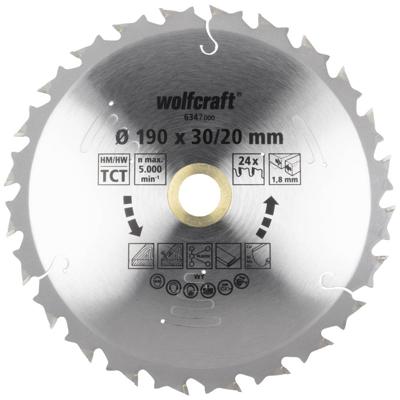 Wolfcraft 6347000 Cirkelzaagblad 190 x 30 x 1.8 mm Aantal tanden: 24 1 stuk(s)