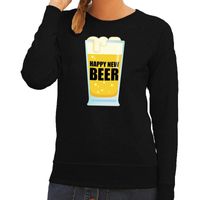 Foute oud en nieuw trui / sweater Happy New Beer zwart dames - thumbnail