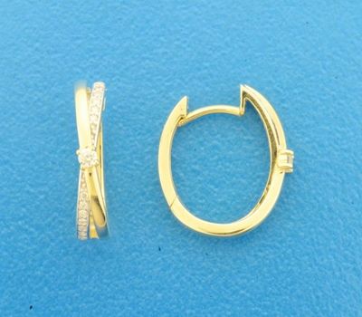TFT Klapoorringen Diamant 0.14ct (2x 0.07ct) H SI Geelgoud